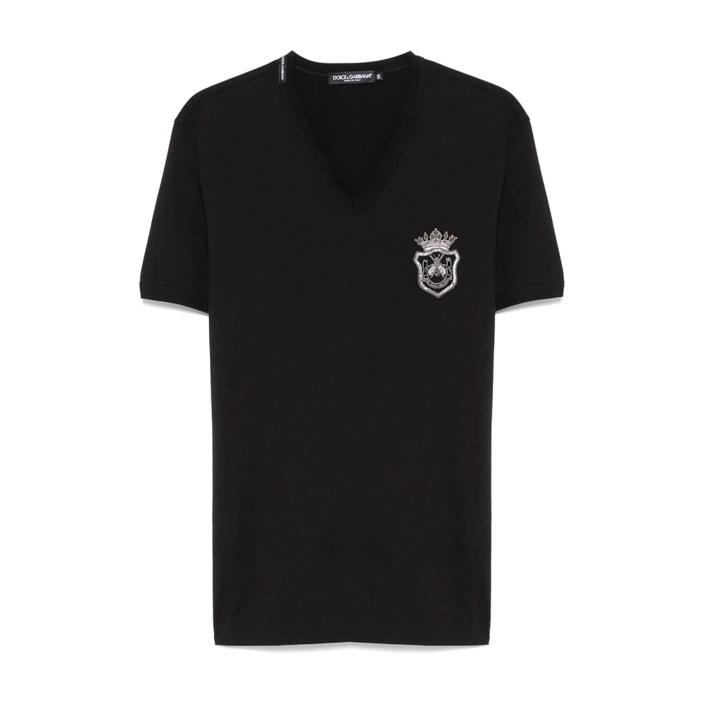 Dolce & Gabbana Men's Black Casual Cotton T-Shirt In