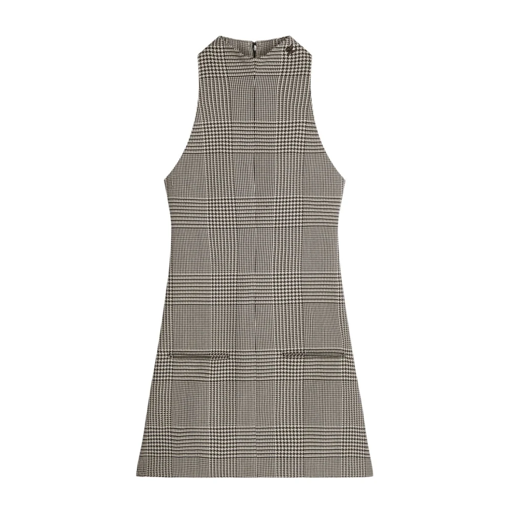 Courrèges Geruite Wolmix Jurk Black Dames