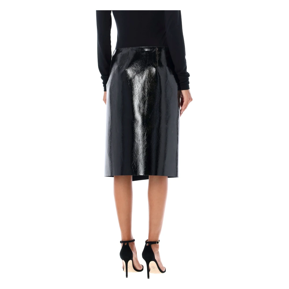 Philosophy di Lorenzo Serafini Hoge taille lakleren midi-rok Black Dames