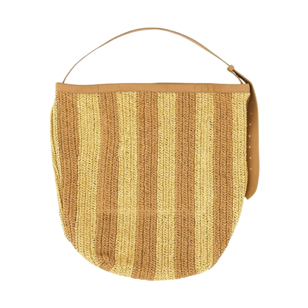 Alysi Women's Beige Striped Straw Crossbody Bag - Handbags - One Size - Bags