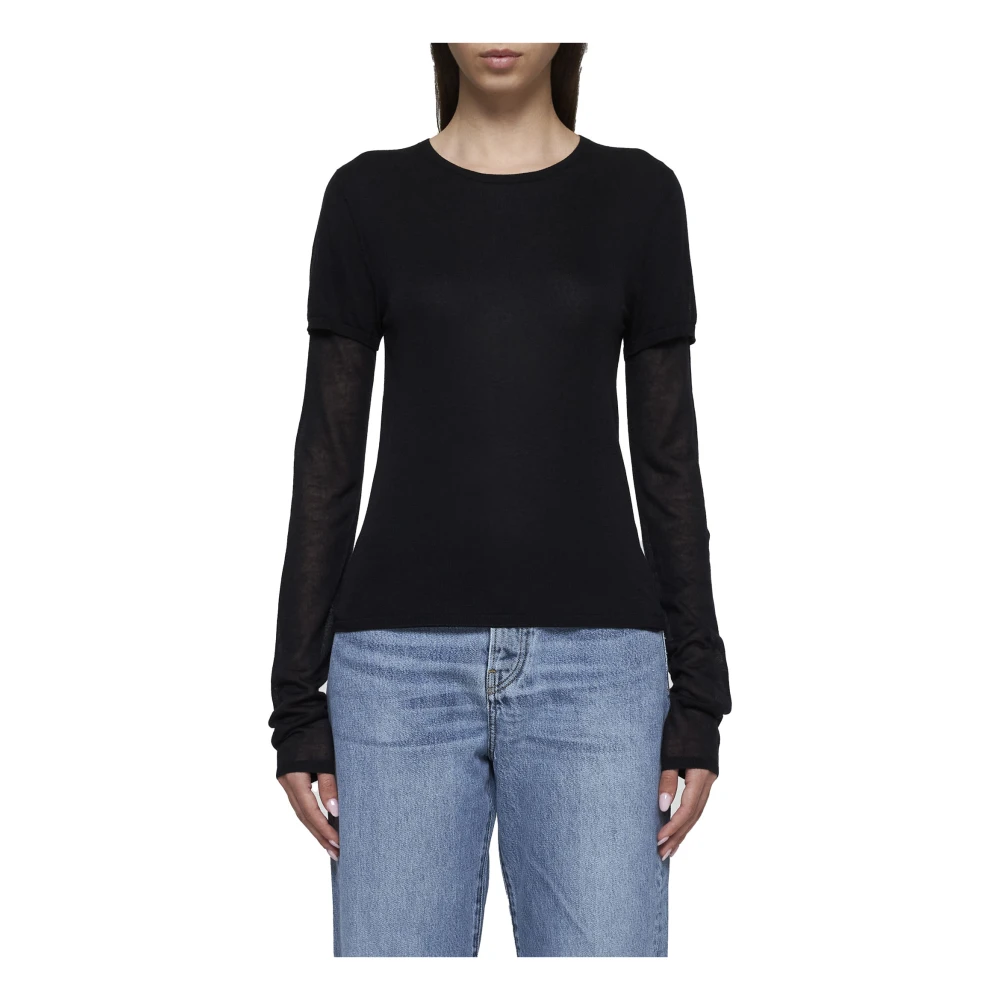 TotêMe Zwarte Crew Neck Gebreide Trui Black Dames