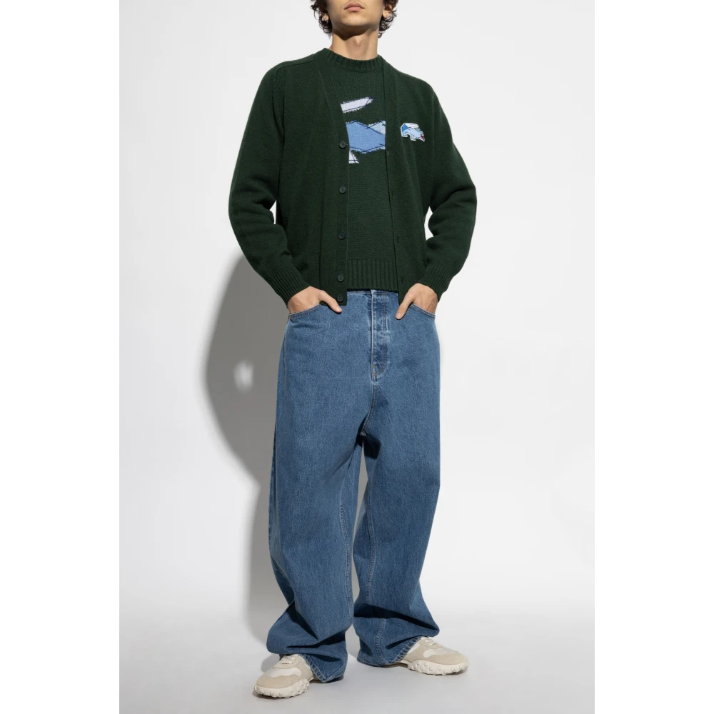 Lacoste Vest met logo-vormige patch Green Heren