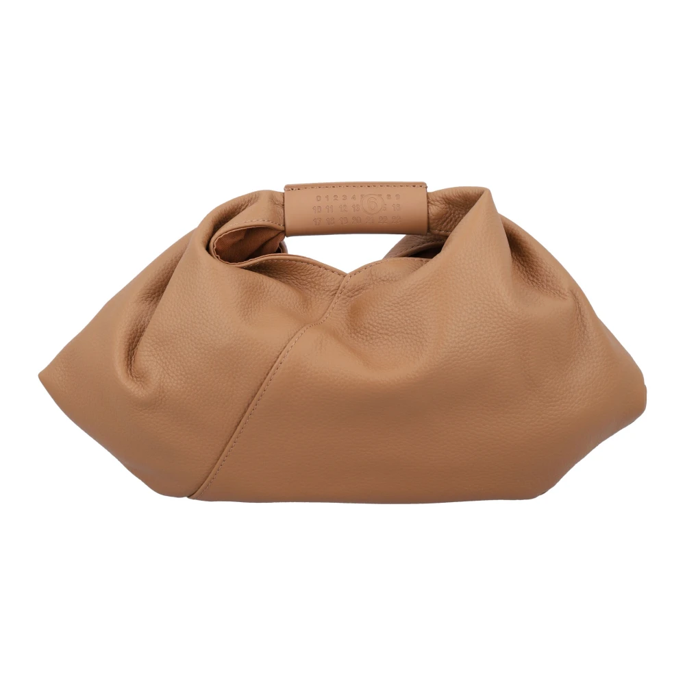 MM6 Maison Margiela Japanse Gedrapeerde Leren Tas Brown Dames