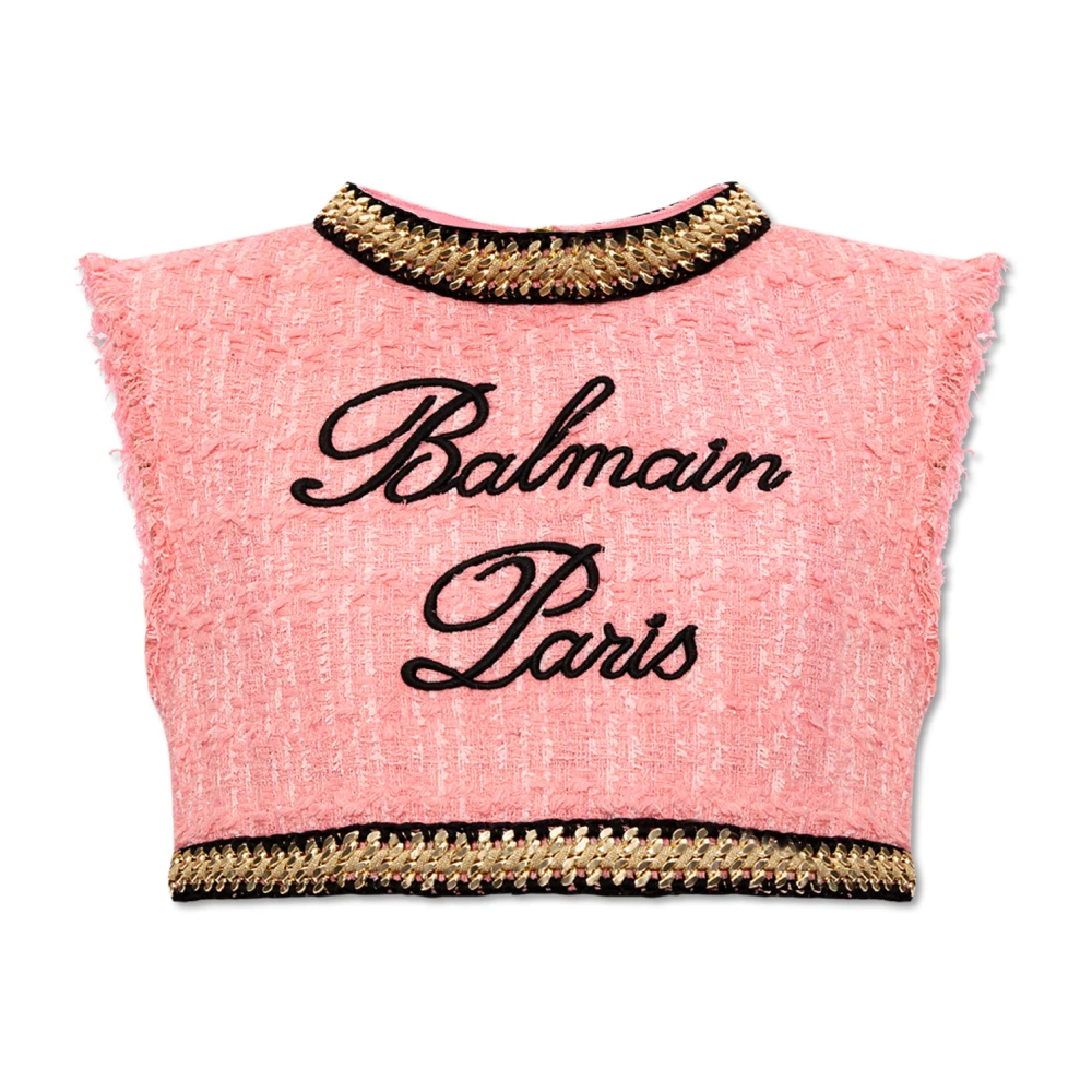Balmain Tweed crop top Pink Dames