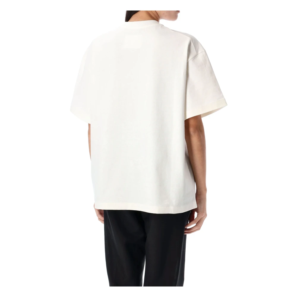 Jil Sander Logo Katoenen T-shirt met Korte Mouwen White Dames