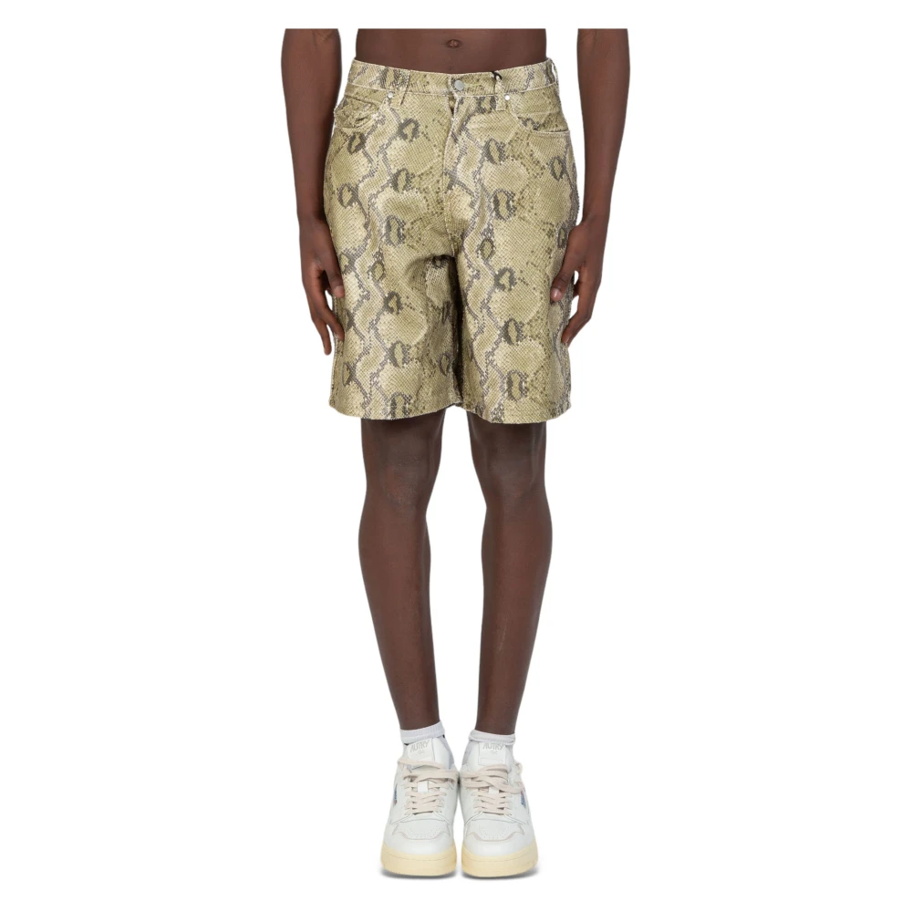 Pleasures Groene Cracked Rattle Shorts Green Heren
