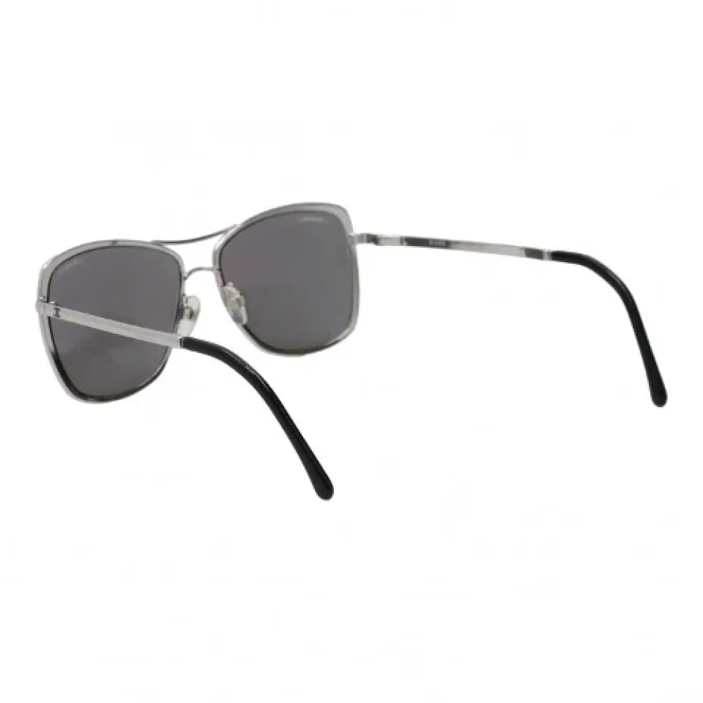 Chanel Vintage Pre-owned Fabric sunglasses Gray Dames
