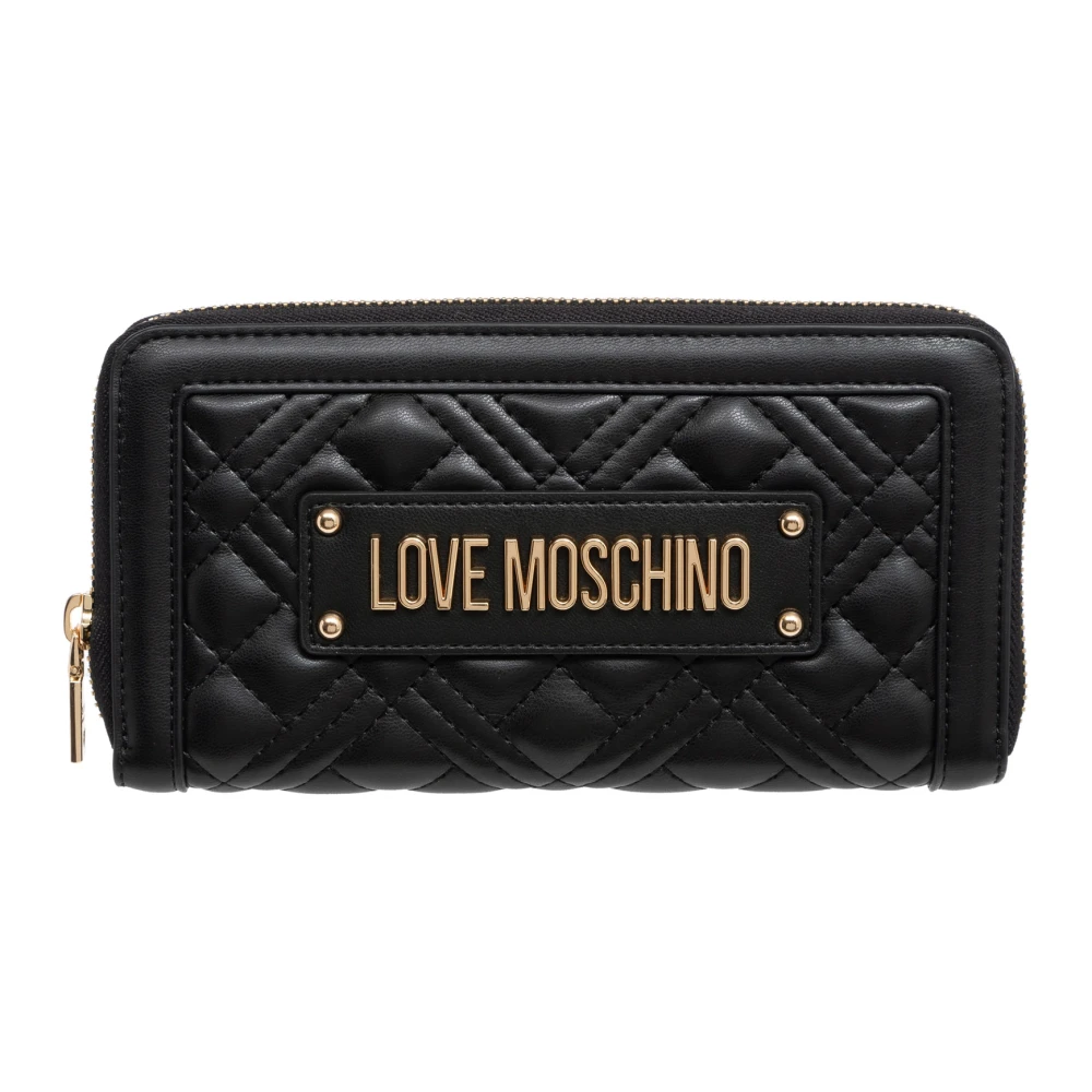 Love Moschino Plånbok med dragkedja och logotyp Black, Dam