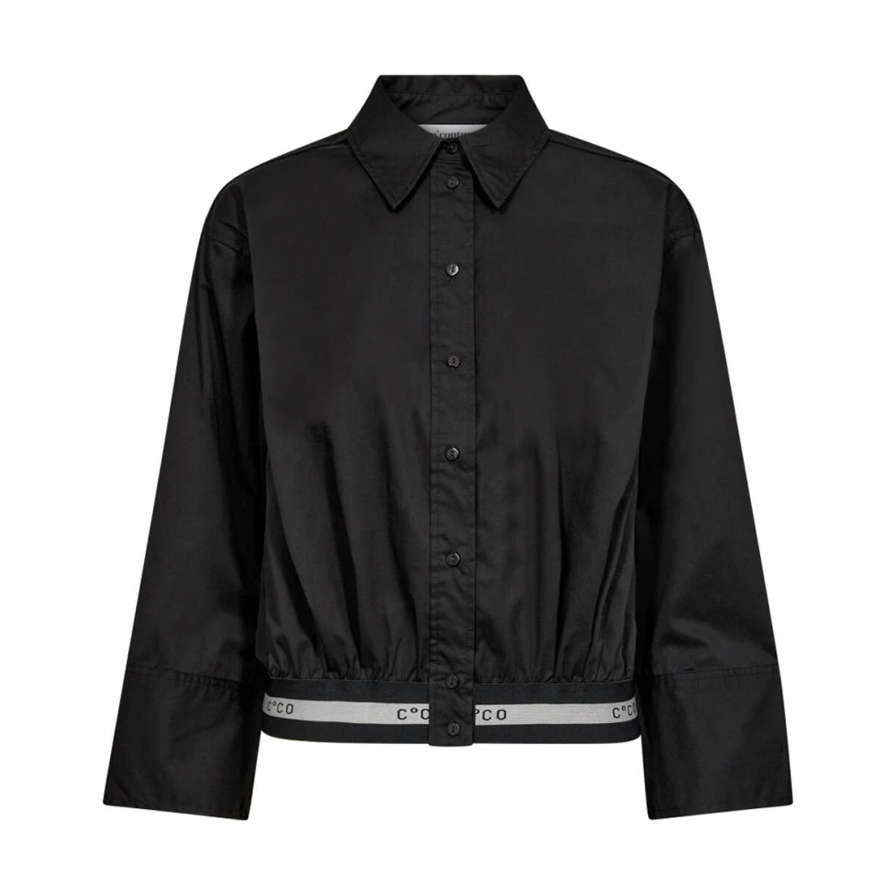 Co'Couture CottonCC Logo Crop Shirt Black Dames