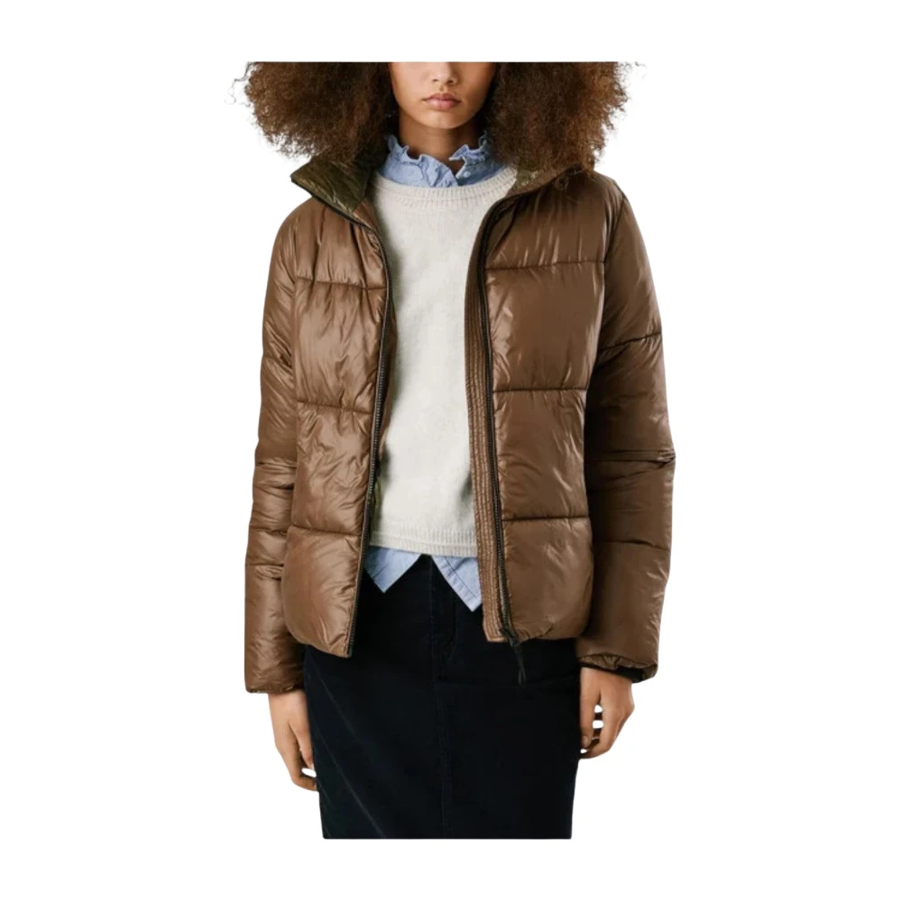 Pepe Jeans Women's Brown Short Sussy Jacket, Trendy Urban Style