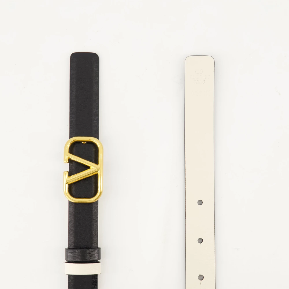 Valentino Garavani Omkeerbare VLogo Riem Zwart-Wit Black Dames