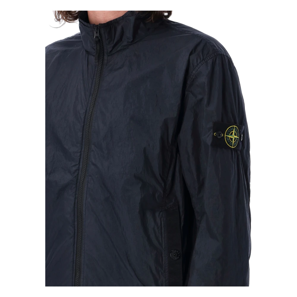 Stone Island Gekreukelde Bomberjas Blue Heren