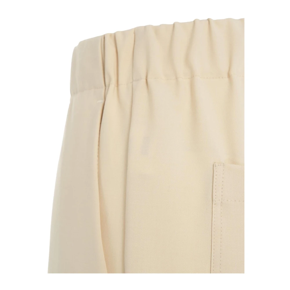 Semicouture Beige Wolmix Trekkoord Broek Beige Dames