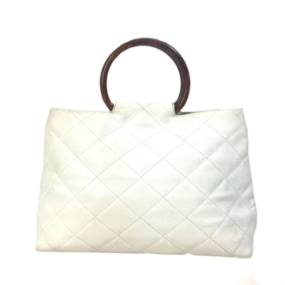 Chanel Vintage Pre-owned Leather totes White Dames
