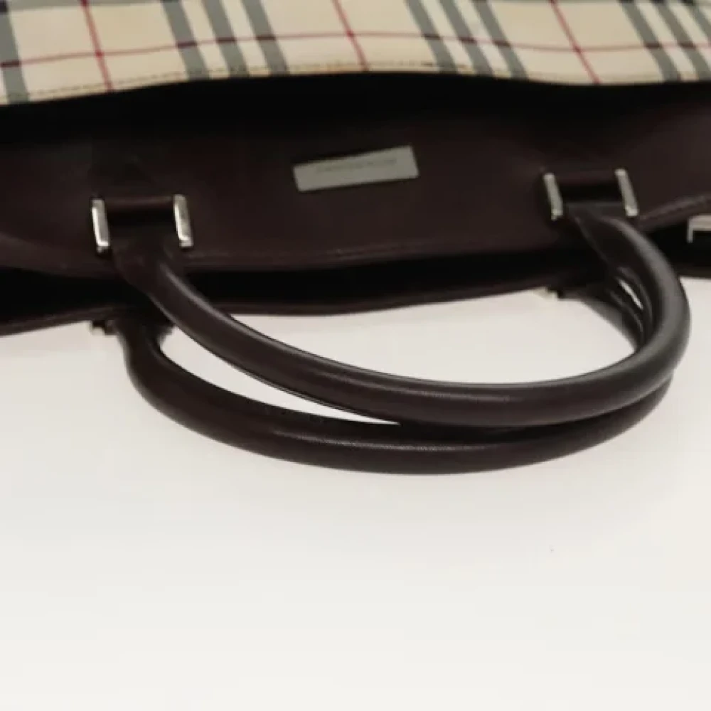Burberry Vintage Pre-owned Canvas handbags Beige Dames