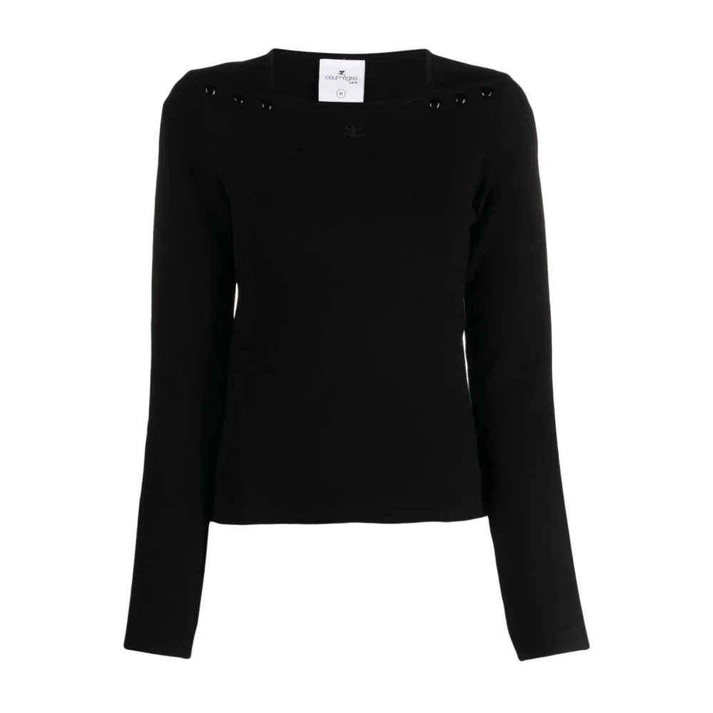 Courrèges Women's Black Sweatshirts, Xs, Milano Knit Jumper