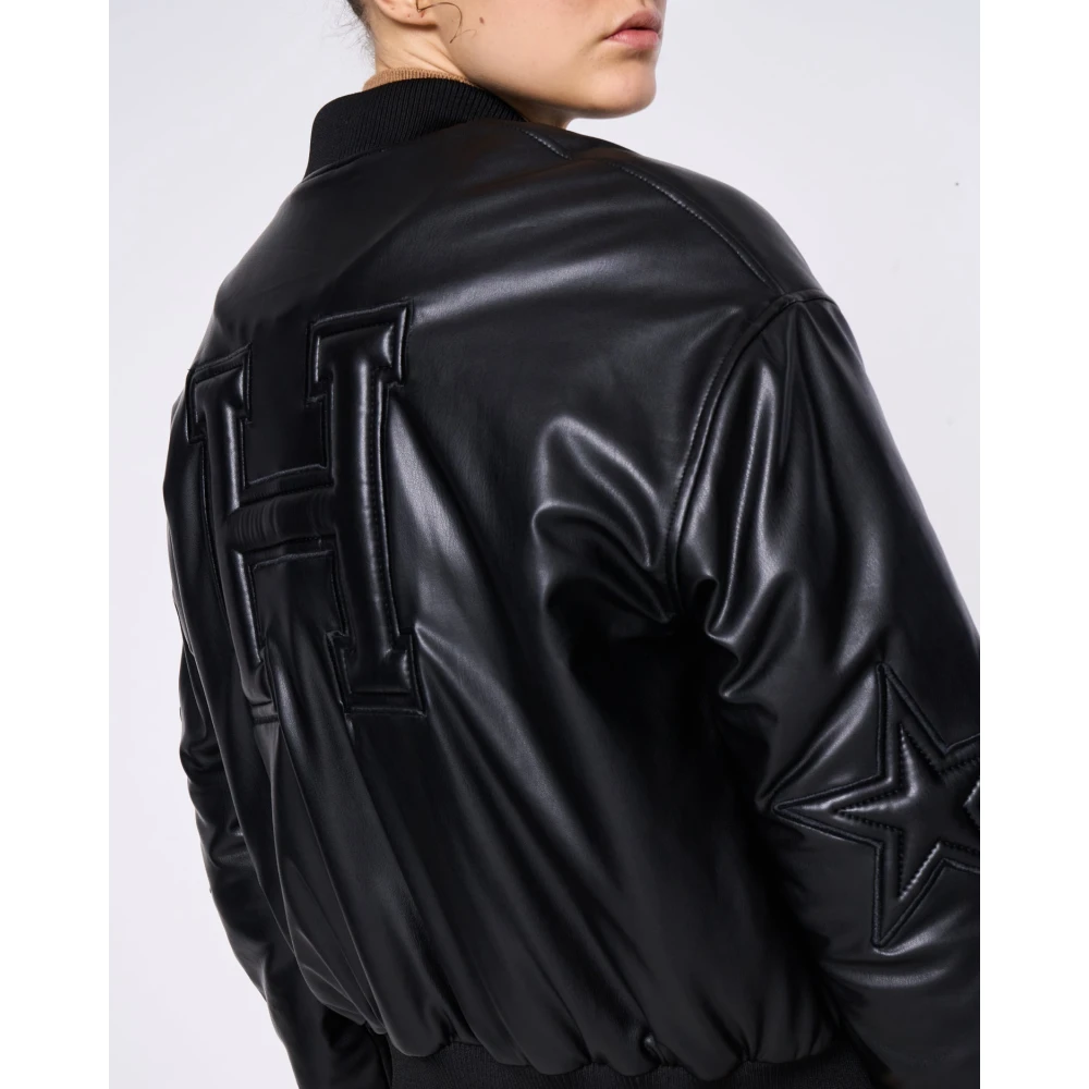 Silvian Heach Bomber in ecopelle Black Dames