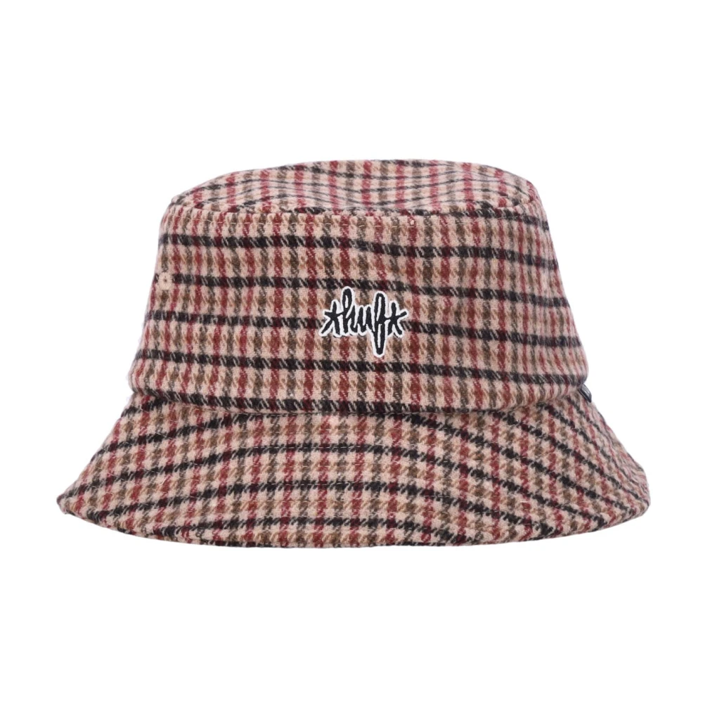 HUF Bruine Tweed Bucket Hat met Borduurwerk Brown Heren