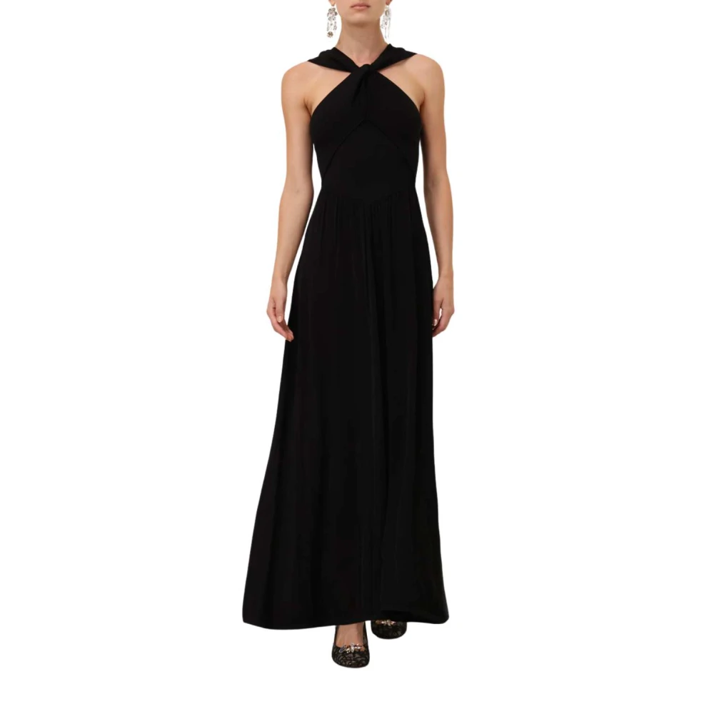 Zimmermann Zwart Halternek Midi Jurk Black Dames