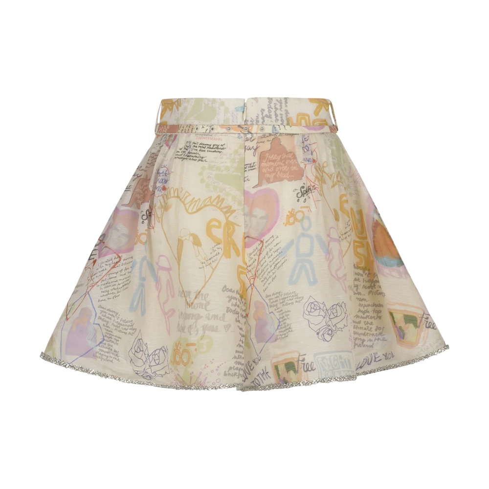 Zimmermann Belted Tuck Skort Multicolor Dames