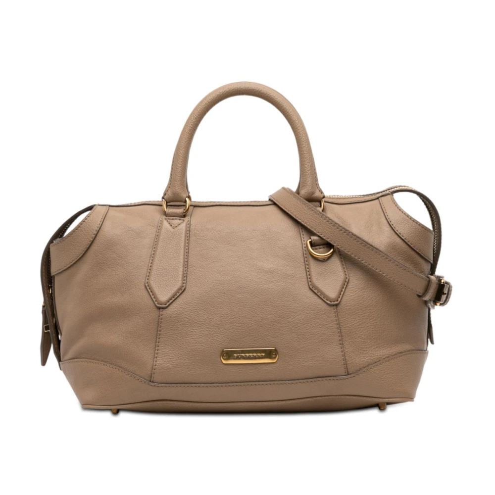 Burberry Vintage Women's Brown Pre-Owned Leather Satchel Bag