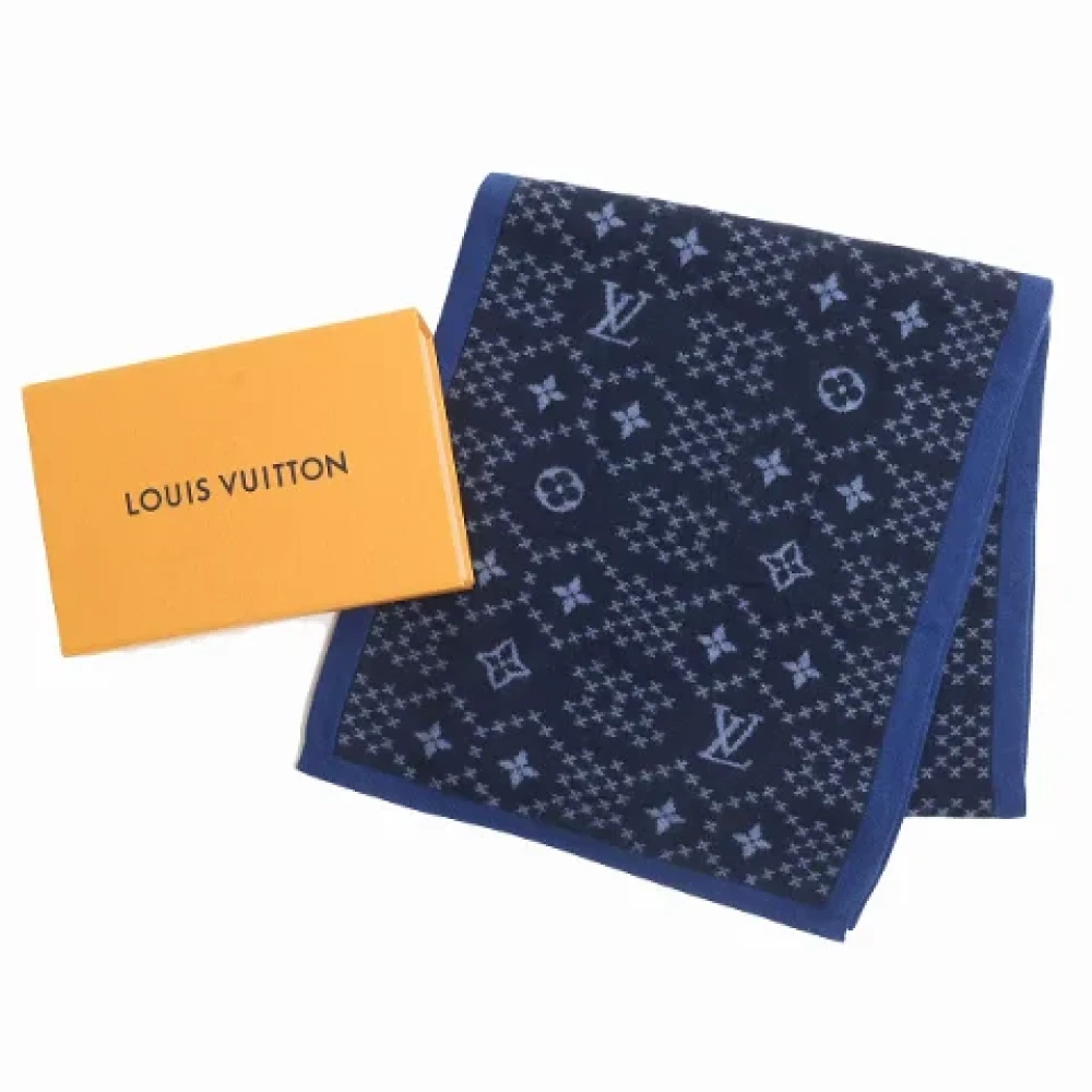 Louis Vuitton Vintage Pre-owned Cashmere scarves Blue Dames