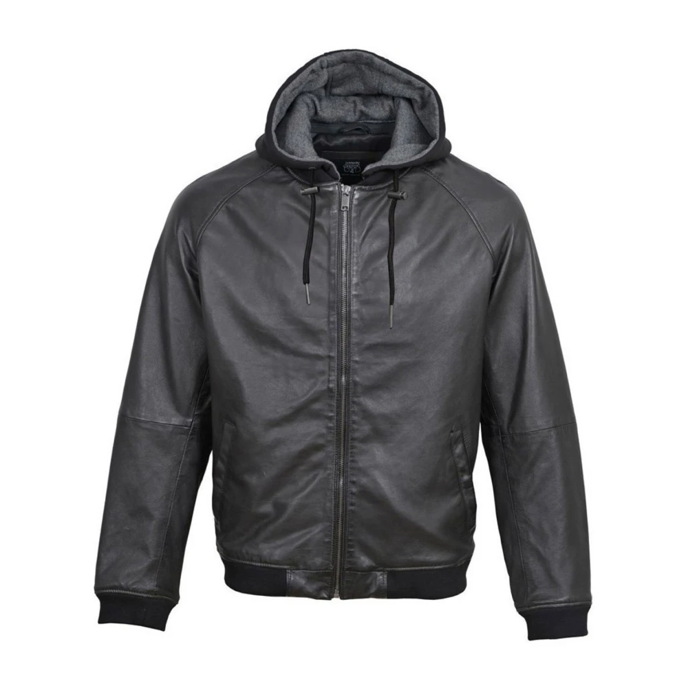 Le Temps Des Cerises Heren Leren Jas Zwart Lenz Black Heren