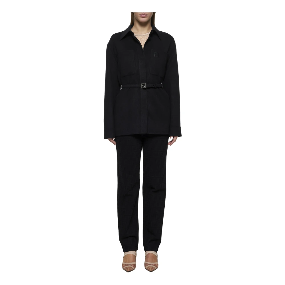 Fendi Zwarte Winterjassen Black Dames