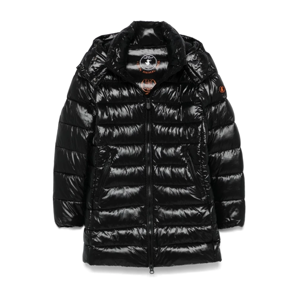Save The Duck Winddichte nylon jas met afneembare capuchon Black Dames