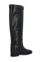 bottes-en-cuir-noir-avec-cadenas-dore