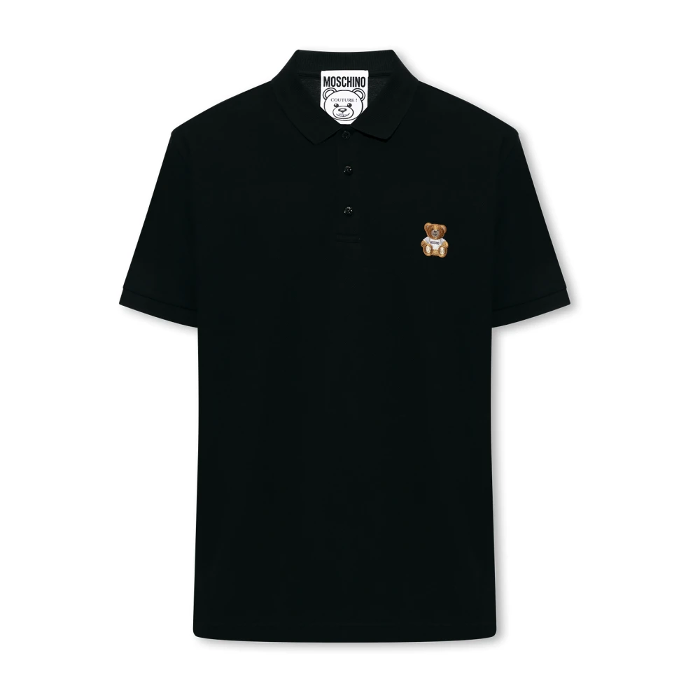 Moschino Polo shirt met logo Black Heren