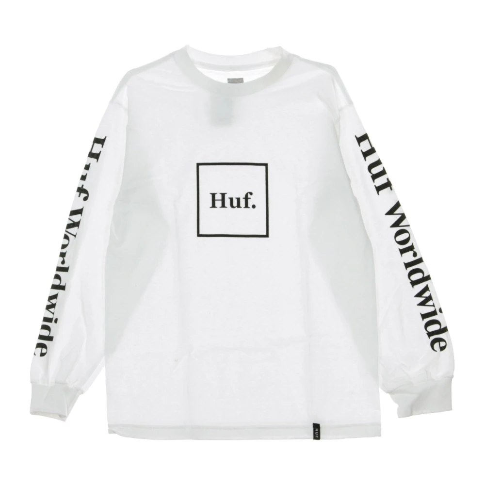 HUF Heren Lange Mouw T-shirt Wit Zwart White Heren