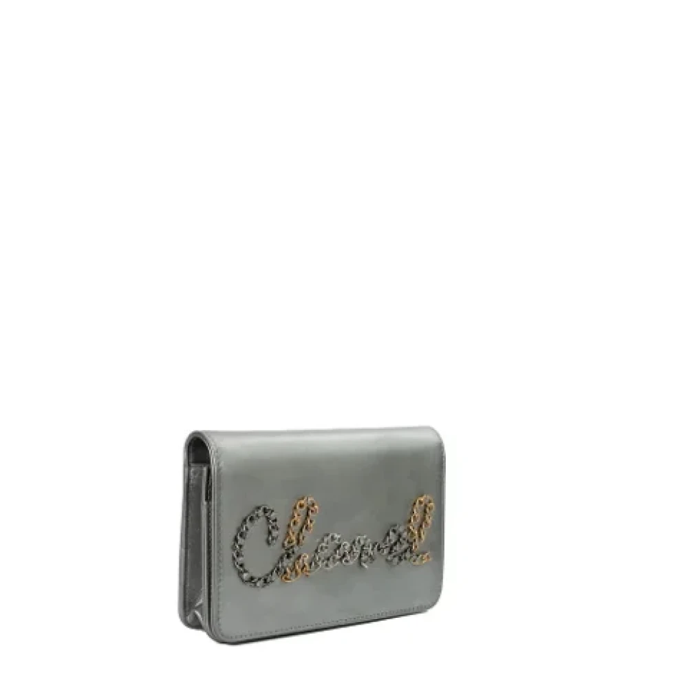 Chanel Vintage Pre-owned Leather wallets Gray Dames