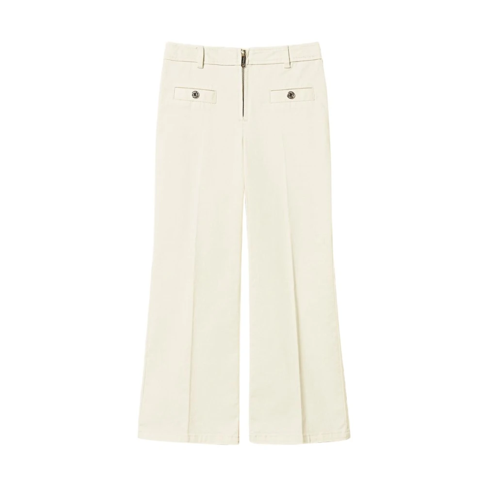 Twinset Unisex Kids White Wide-Leg Jeans - Trousers - 14 Y - Kids