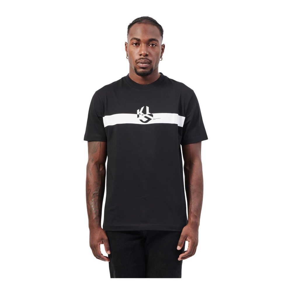 Karl Lagerfeld T-shirts en Polos Zwart Black Heren