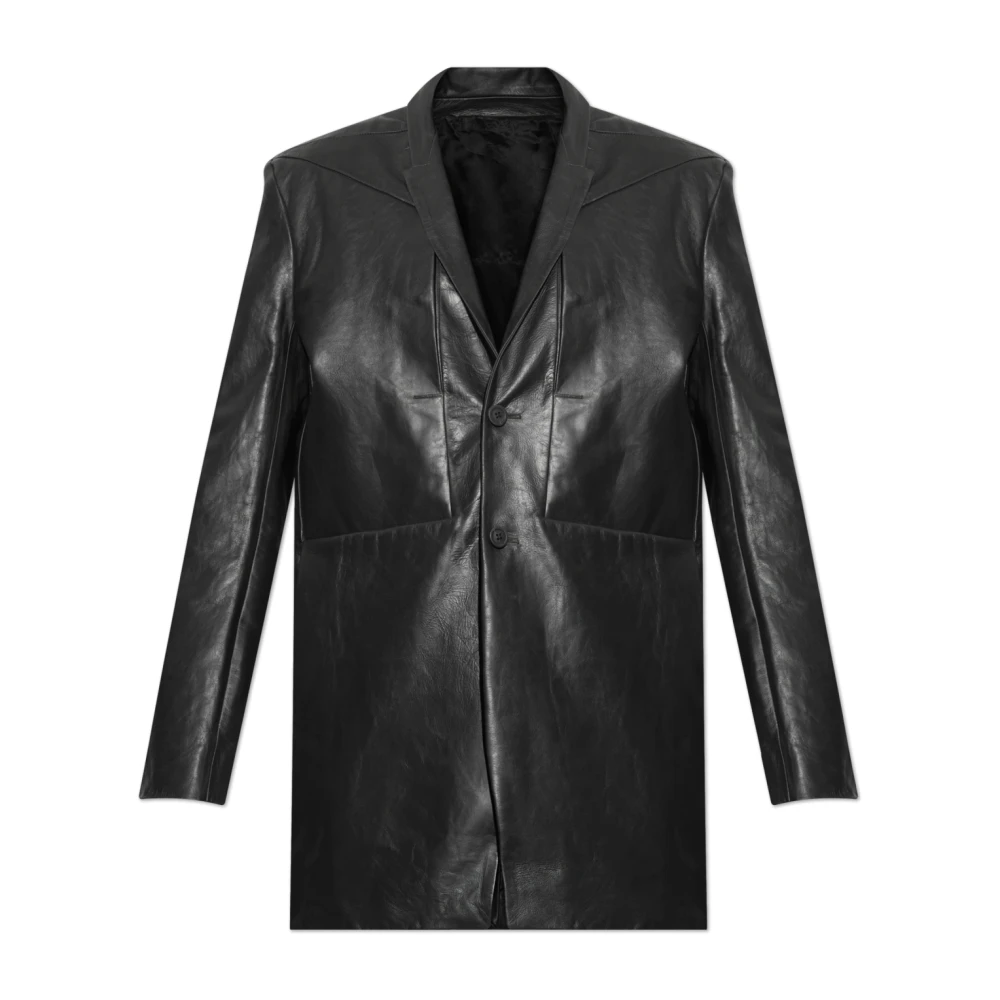 Rick Owens Leren jas Lido Black Heren