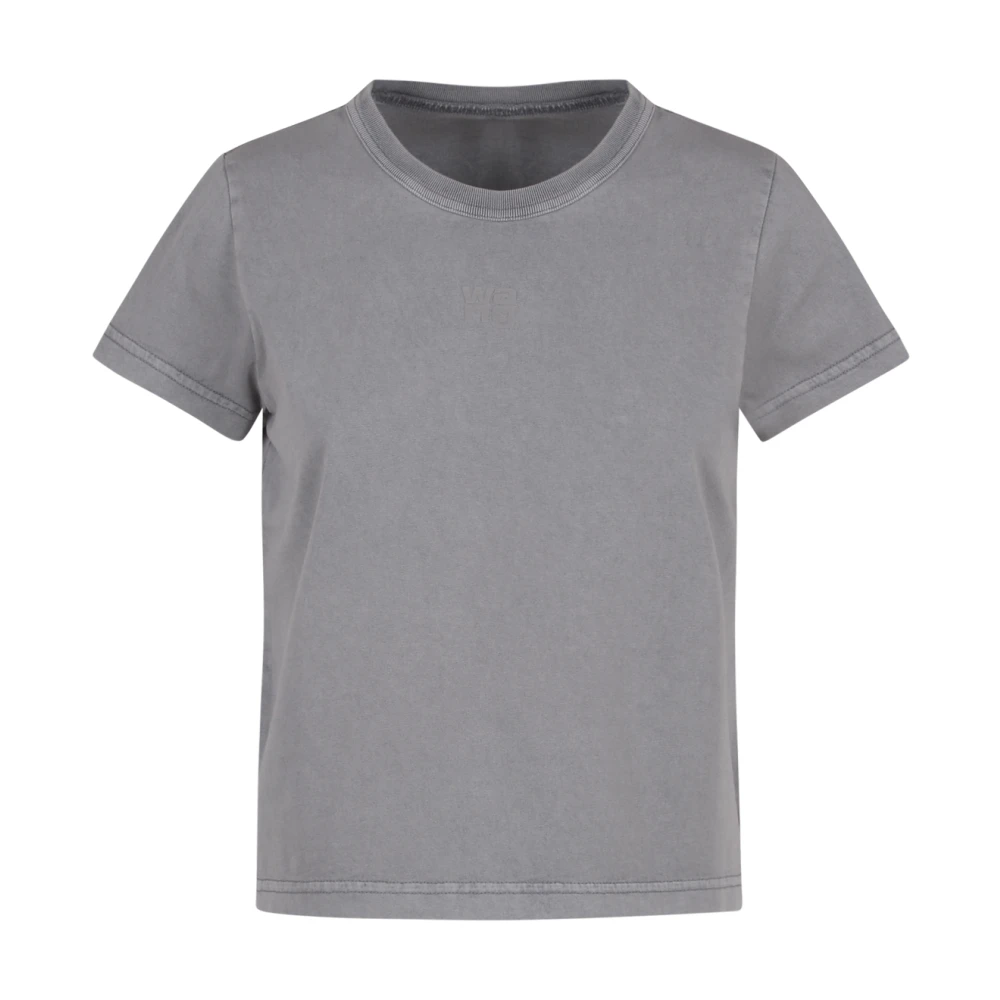 Alexander wang Essential Puff Logo Bound Neck Shirt Gray Dames