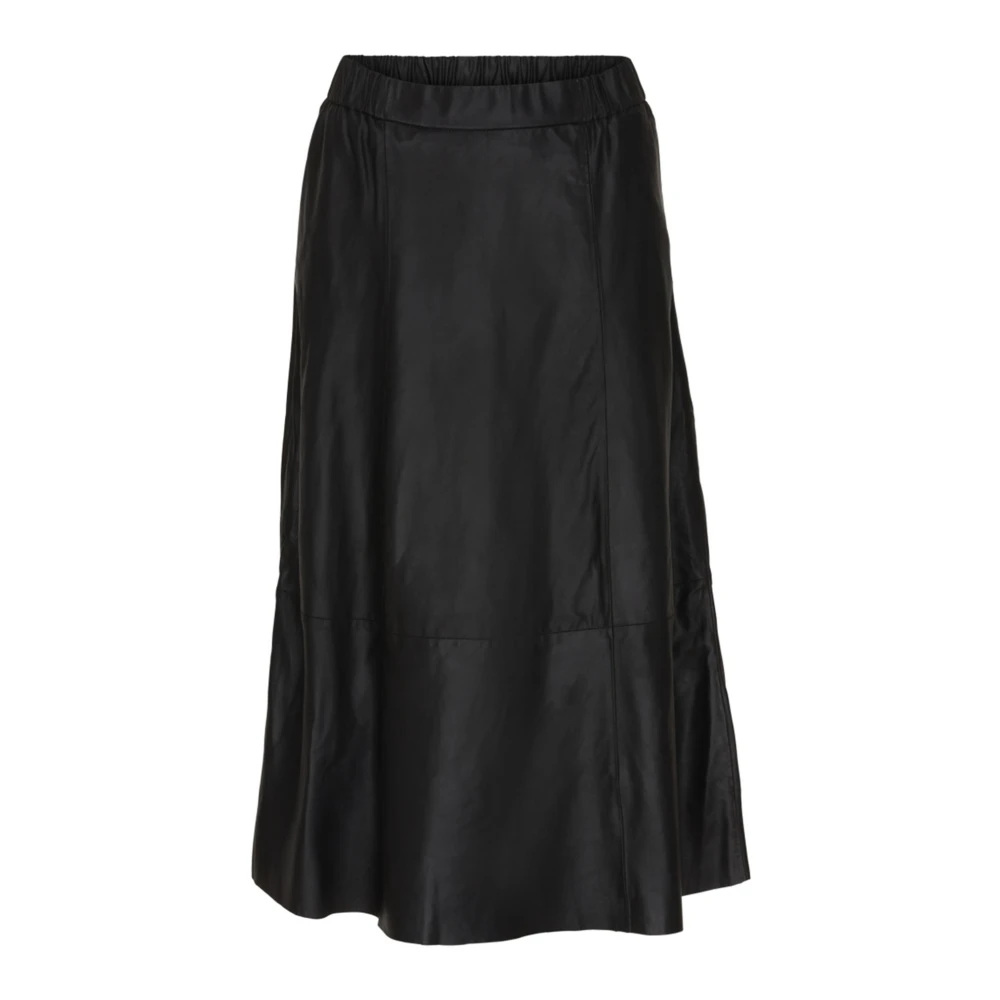 Btfcph Black Leather Skirts, Female, 3XL, A-Shape Leather Skirt 100096