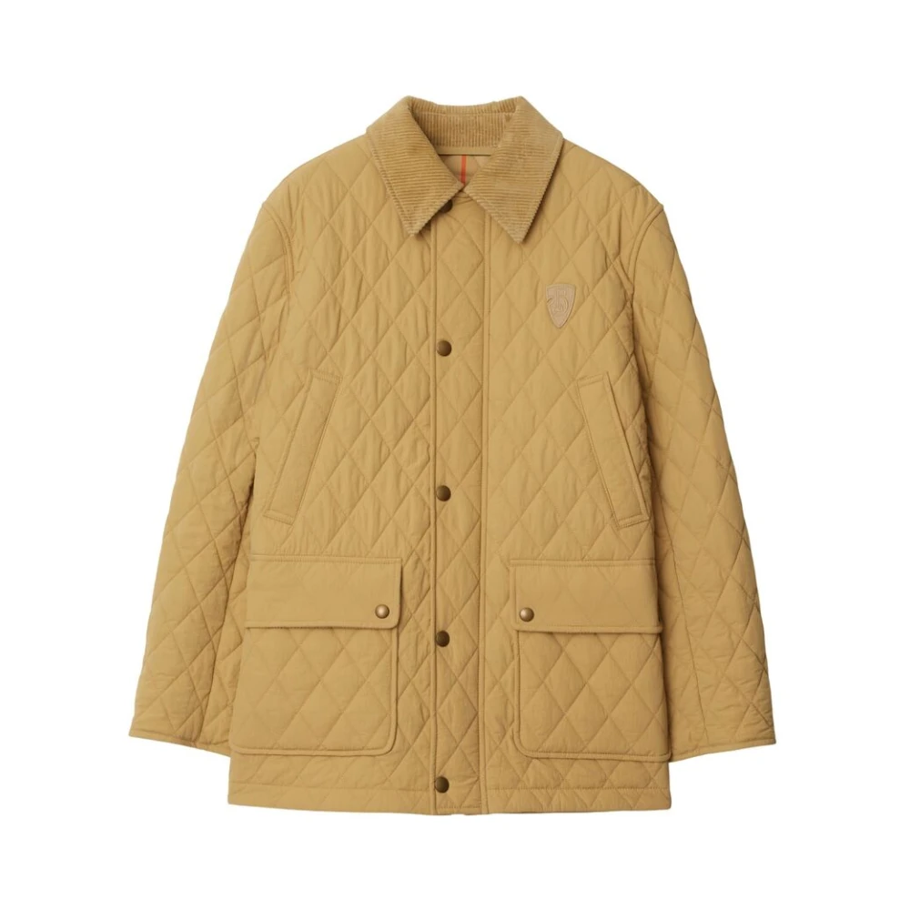 Burberry Diamantquilted Beige Buitenkleding Jas Beige Dames