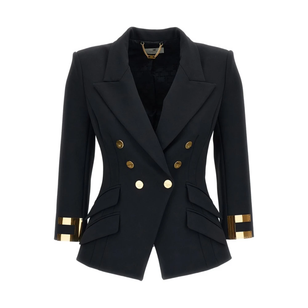 Elisabetta Franchi Donna Nero Giacche, L, New,