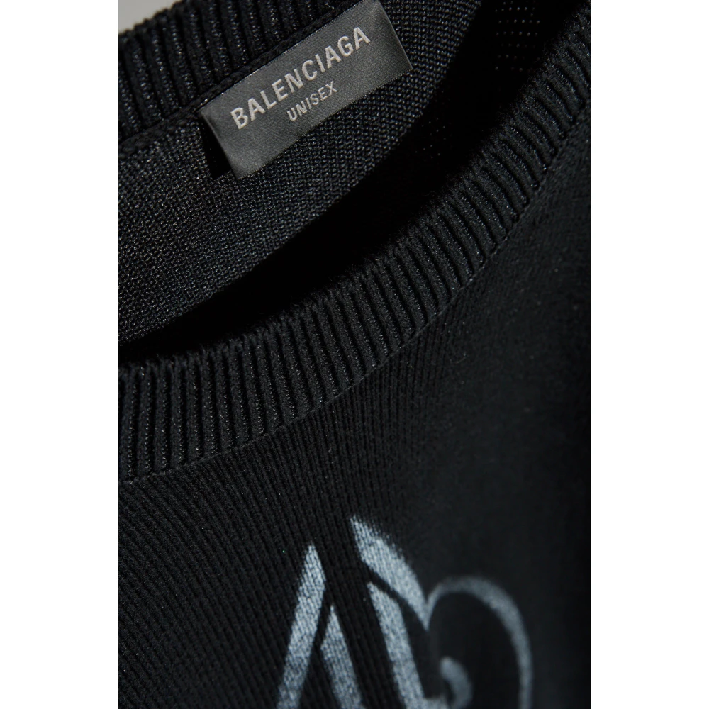 Balenciaga Trui met logo Black Heren