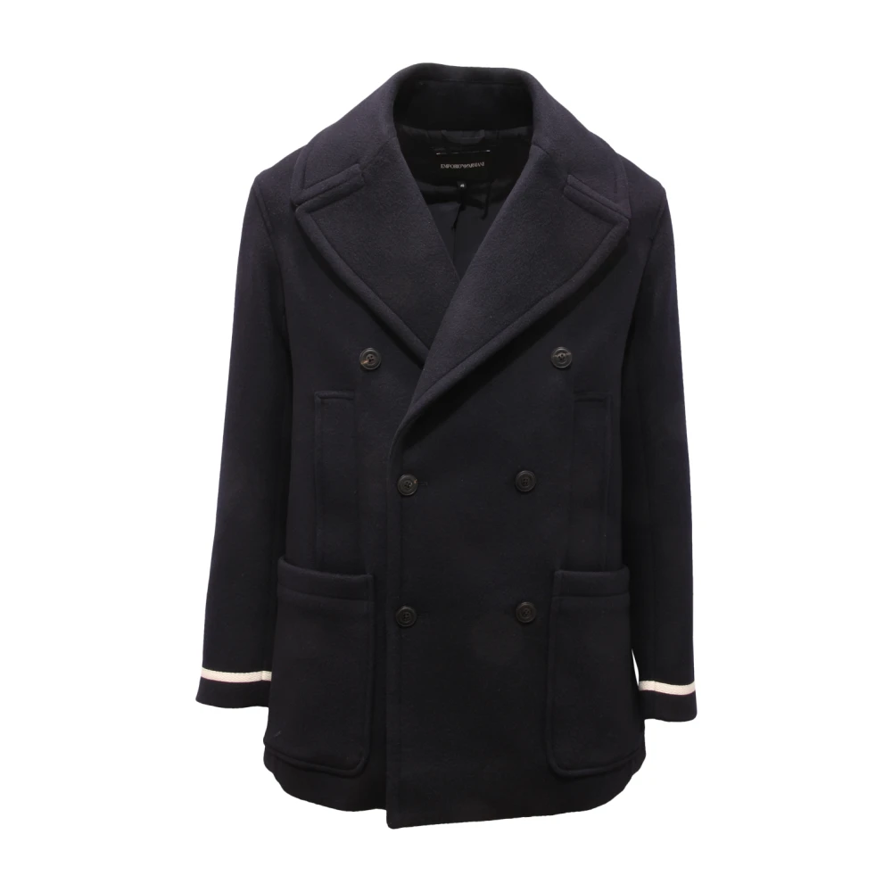Armani Blazers, Male, M, Cappotto Doppiopetto Emporio Coat E Black