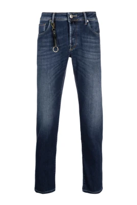 Blå Stretch Denim Jeans Klassisk Design
