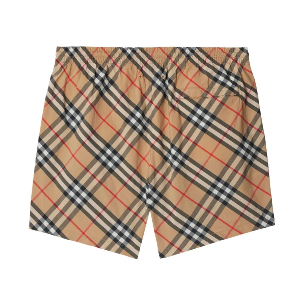 Burberry Beige Check Swim Shorts Beige Heren