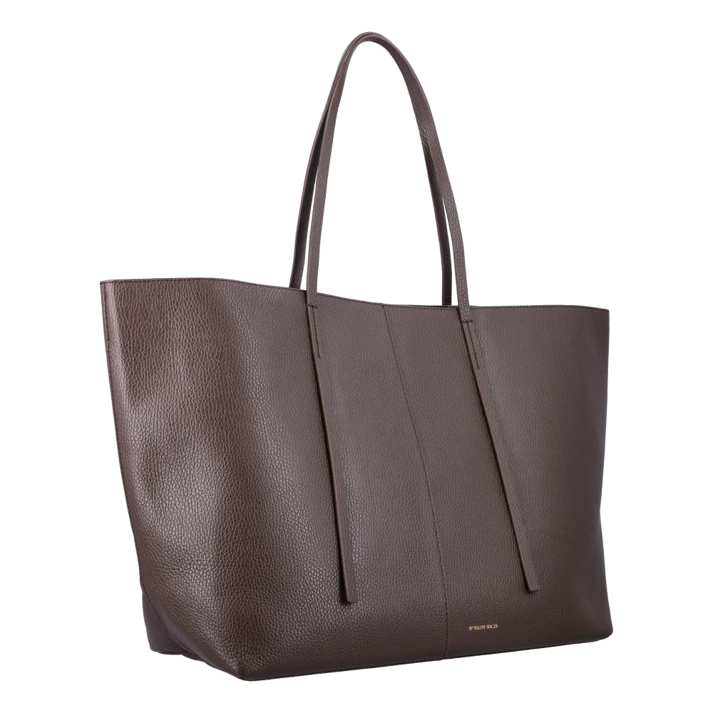 By Malene Birger Leren Tote Tas Koffieboon By Herenne Birger Gray Dames