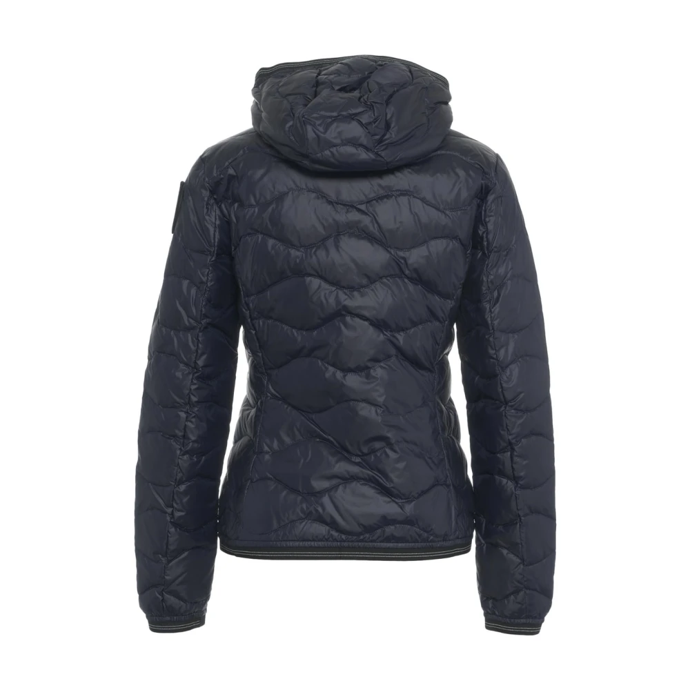 Blauer Blauwe Hooded Lichtgewicht Donsjas Blue Dames