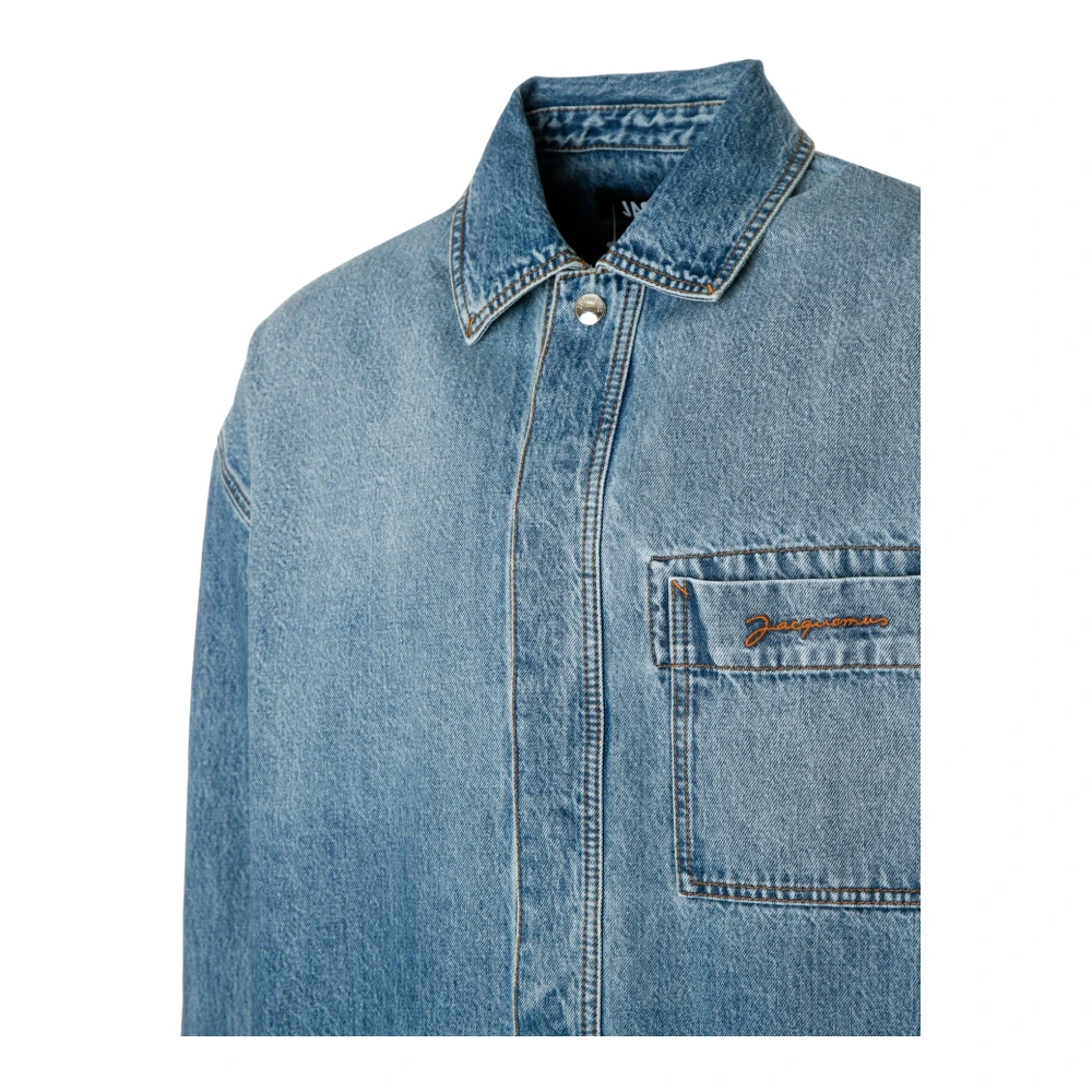 Jacquemus Denim Kent Kraag Shirt Blue Heren