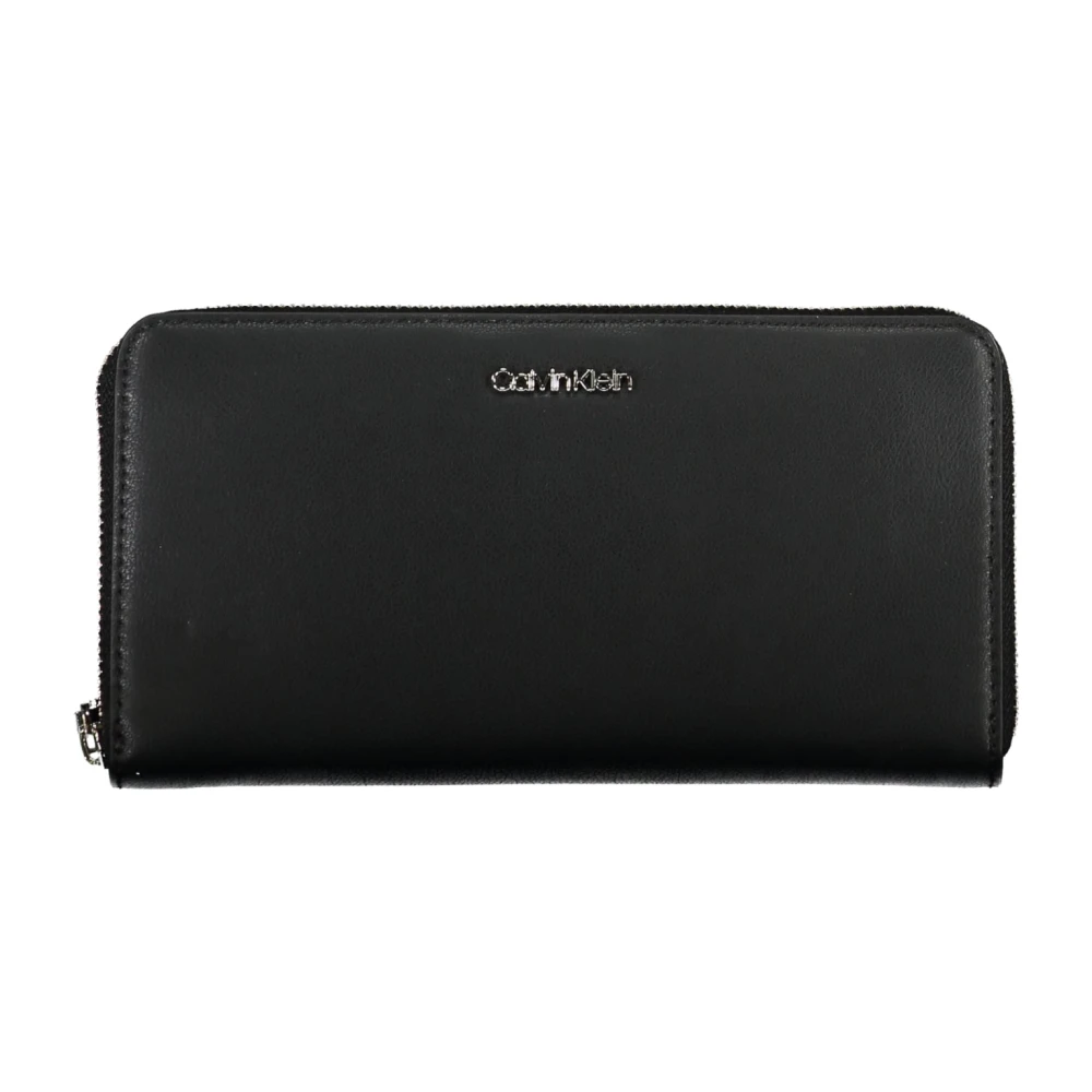Calvin Klein Damesportemonnee Zwart Rits Sluiting Black Dames
