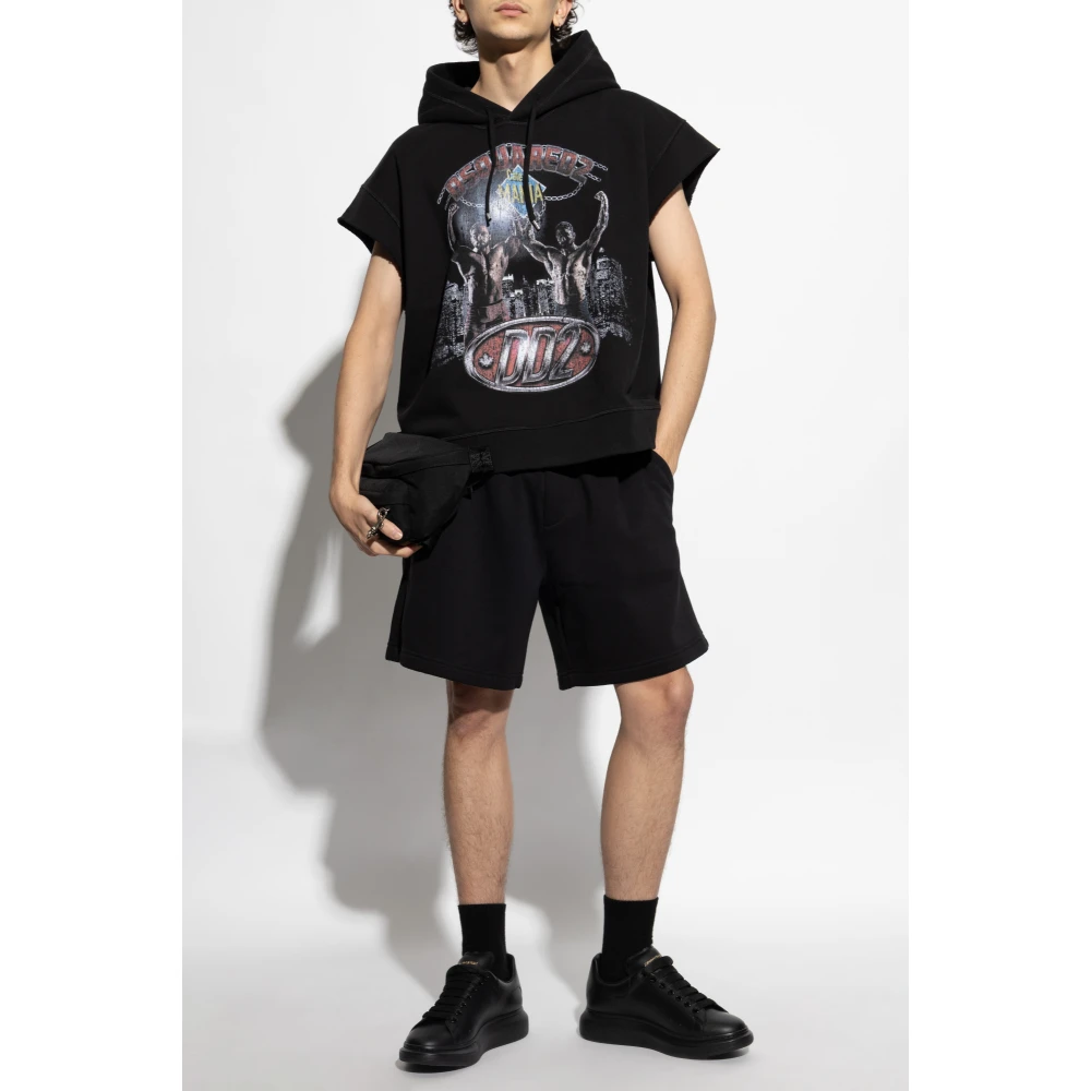 Dsquared2 Shorts met bedrukt logo Black Heren