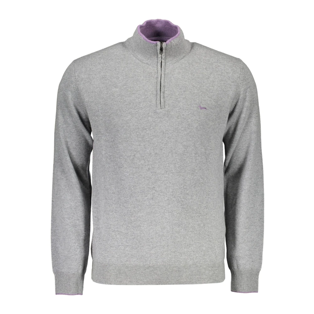 Harmont & Blaine Men's Gray Turtlenecks,, Wool Jumper With Embroidery 2XL